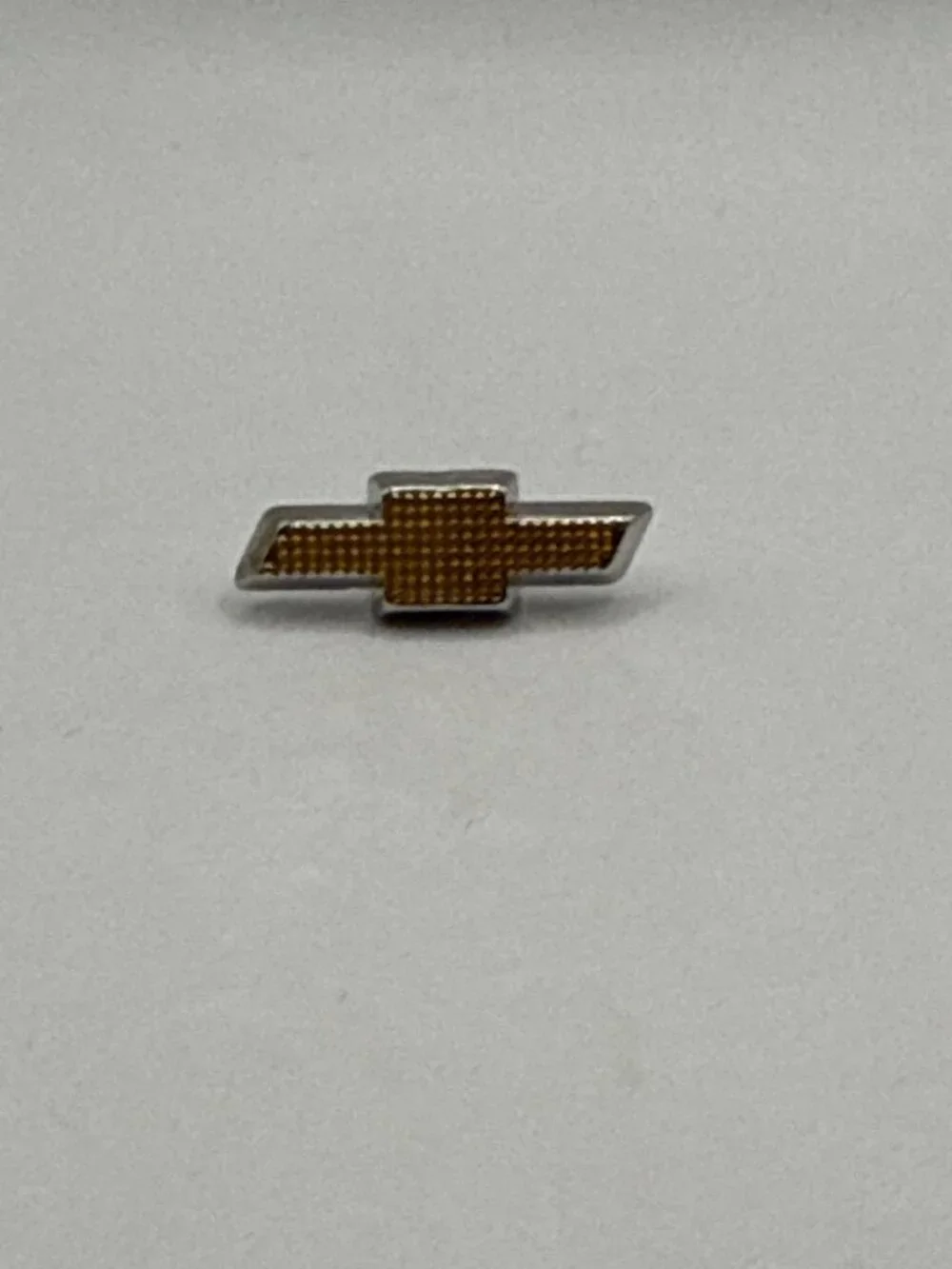 Vintage Chevrolet Chevy Bowtie Enamel Lapel Pin Gold Silver Tone Gorpcore Y2K
